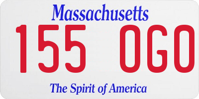 MA license plate 155OG0