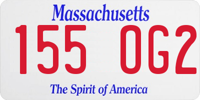 MA license plate 155OG2