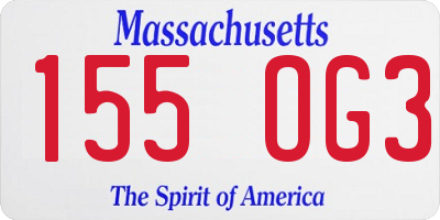 MA license plate 155OG3