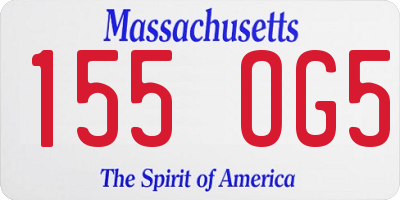 MA license plate 155OG5