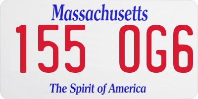 MA license plate 155OG6