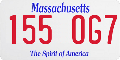 MA license plate 155OG7