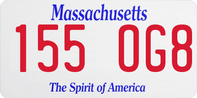 MA license plate 155OG8