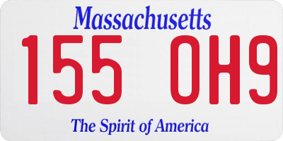 MA license plate 155OH9