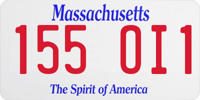 MA license plate 155OI1