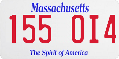 MA license plate 155OI4