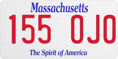 MA license plate 155OJ0