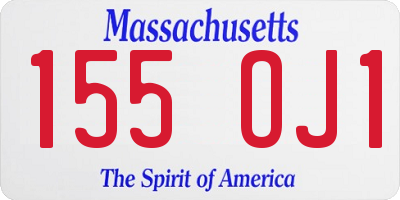 MA license plate 155OJ1