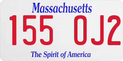 MA license plate 155OJ2