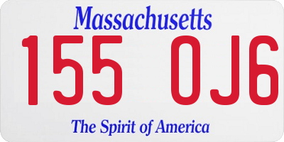 MA license plate 155OJ6