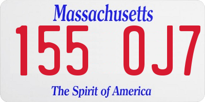 MA license plate 155OJ7