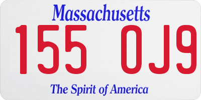 MA license plate 155OJ9
