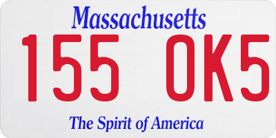 MA license plate 155OK5