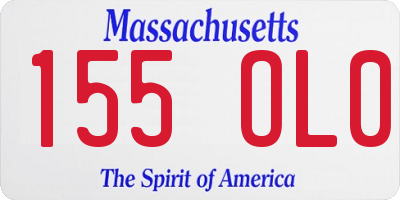 MA license plate 155OL0