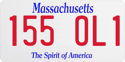 MA license plate 155OL1