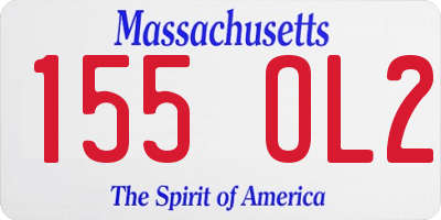 MA license plate 155OL2