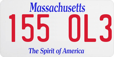 MA license plate 155OL3