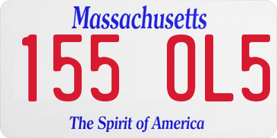 MA license plate 155OL5