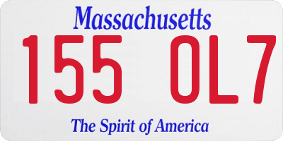 MA license plate 155OL7