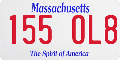 MA license plate 155OL8