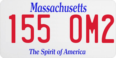 MA license plate 155OM2