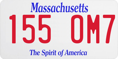 MA license plate 155OM7