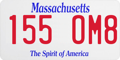 MA license plate 155OM8