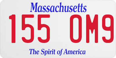 MA license plate 155OM9