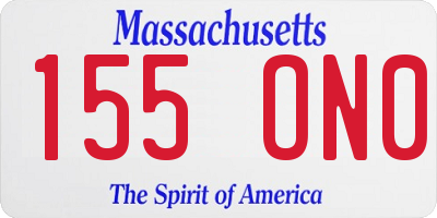 MA license plate 155ON0