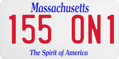 MA license plate 155ON1