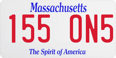 MA license plate 155ON5