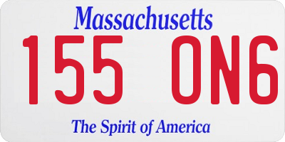 MA license plate 155ON6