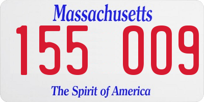 MA license plate 155OO9