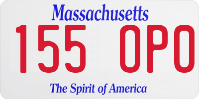 MA license plate 155OP0