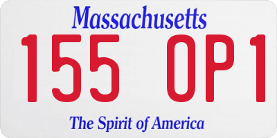 MA license plate 155OP1