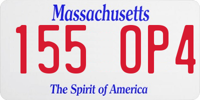 MA license plate 155OP4
