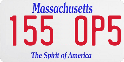 MA license plate 155OP5
