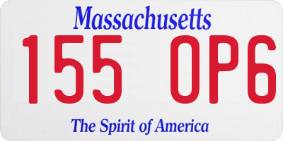 MA license plate 155OP6