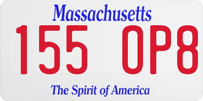 MA license plate 155OP8