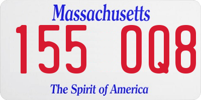 MA license plate 155OQ8