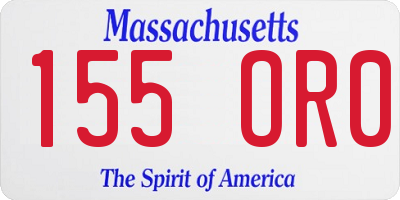 MA license plate 155OR0