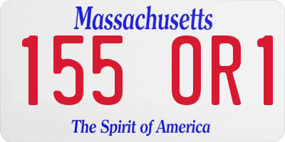 MA license plate 155OR1
