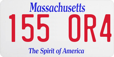 MA license plate 155OR4