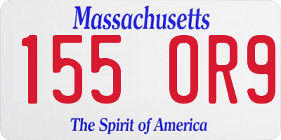 MA license plate 155OR9