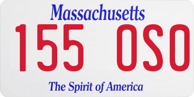 MA license plate 155OS0