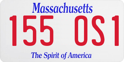 MA license plate 155OS1
