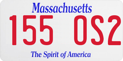 MA license plate 155OS2