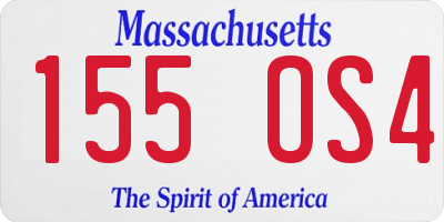 MA license plate 155OS4