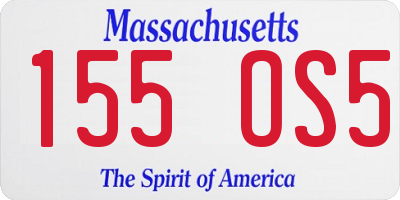MA license plate 155OS5