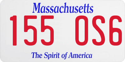 MA license plate 155OS6